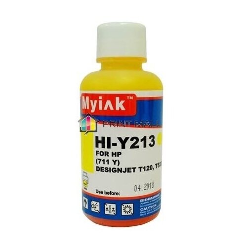 ic h133 картридж 711 для hp designjet t120 520 черный с чипом Чернила MyInk Gloria для HP Designjet T120/520 (100 ml, yellow) 711/HI-Y213