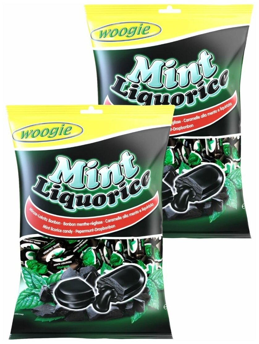 Карамель леденцовая со вкусом мяты и лакрицы Mint Liquorice 2шт по 250гр - фотография № 2