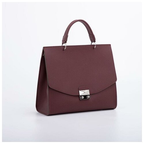 фото Сумка-мессенджер на замке, наружный карман, длинный ремень, цвет бордовый l-craft