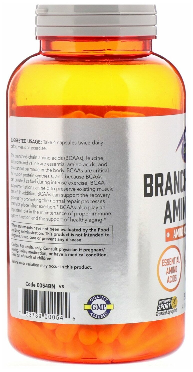 Branced-Chan Amino Acids, Аминокислоты с разветвленными цепями, 240 капсул