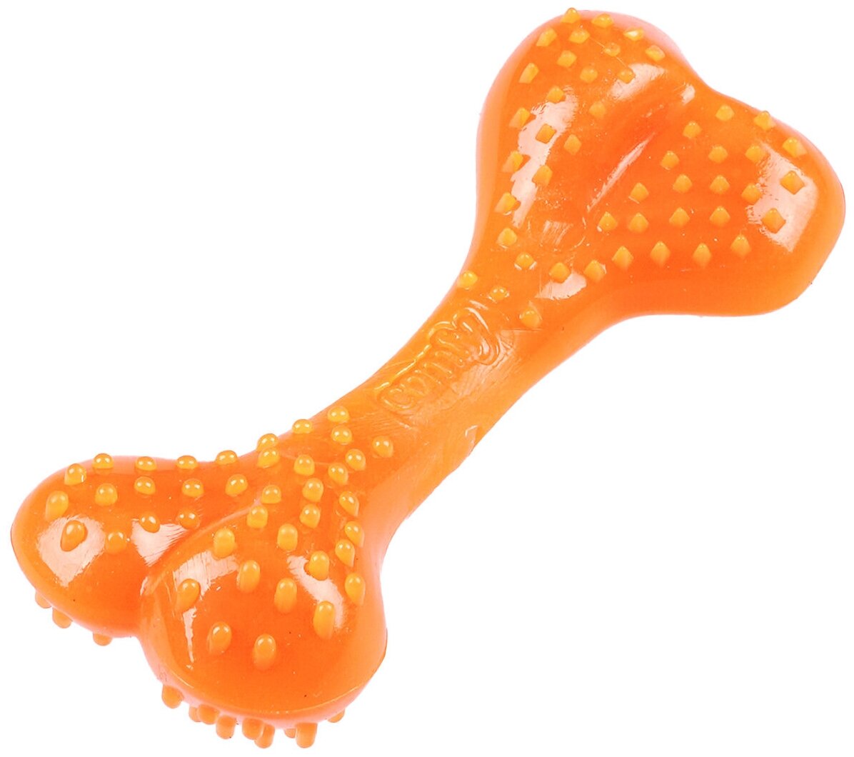 Игрушка для собак COMFY by AQUAEL MINT Косточка с ароматом мяты, 8.5 см, оранжевая - фотография № 3