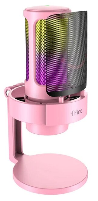 Микрофон проводной Fifine AmpliGame A8, разъем: USB, розовый