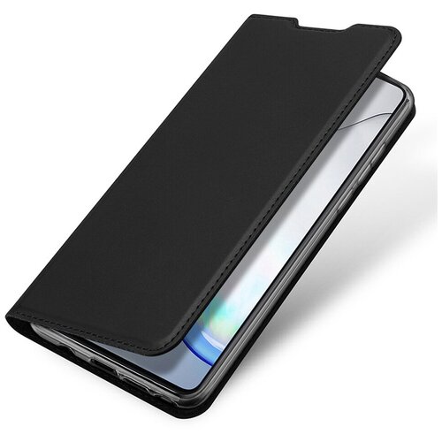 Книжка флип подставка на силиконовой основе с отсеком для карт с магнитной крышкой для Samsung Galaxy A02 черный