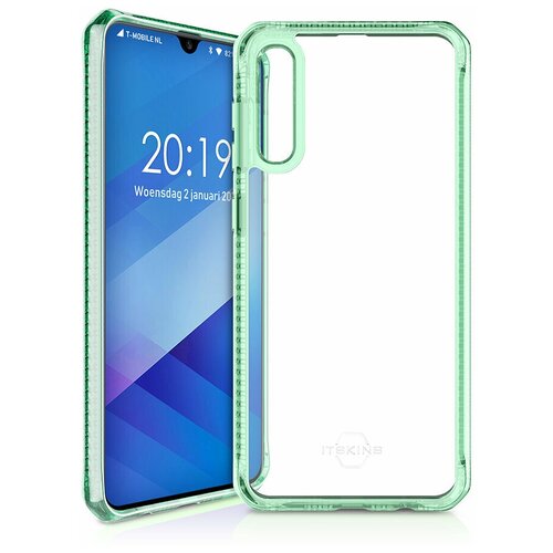 фото Антибакт. чехол-накладка itskins hybrid clear для samsung galaxy a50/a30s прозрачный/мятный