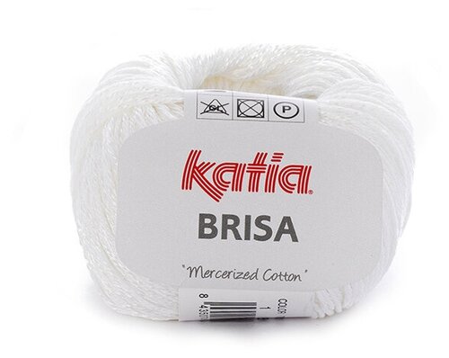 Пряжа Brisa Katia (Бриса), цвет 01 белый , 50гр/125м, 60% хлопок, 40% вискоза, 1 моток