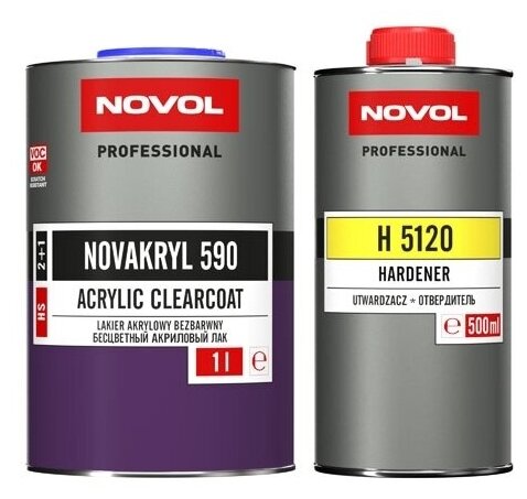 Лак NOVOL Novakryl 590 1л. комплект (лак 590 1л. + отвердитель H5120 0,5л.)