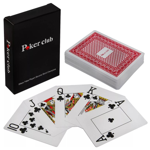 фото Карты пластиковые poker club (красная рубашка) hittoy