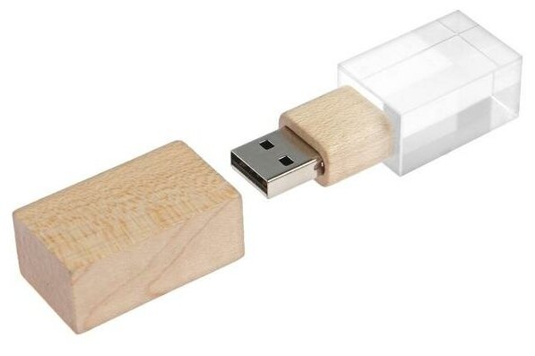 Флешка E 310 Wood BL, 32 ГБ, USB2.0, чт до 25 Мб/с, зап до 15 Мб/с, кристалл в дереве 5598800