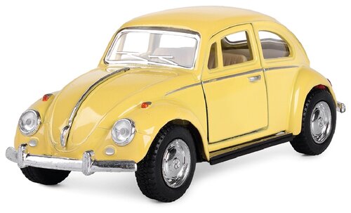 Легковой автомобиль Serinity Toys 1967 Volkswagen Classical Beetle 5375DKT 1:32, 12.5 см, желтый