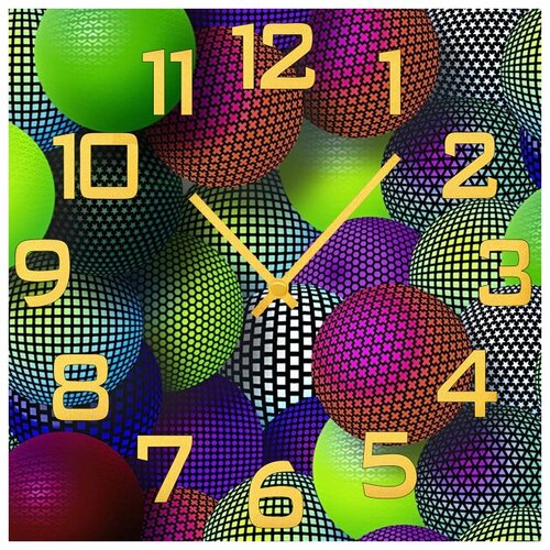 фото Svs настенные часы svs 4001638 разноцветные сферы