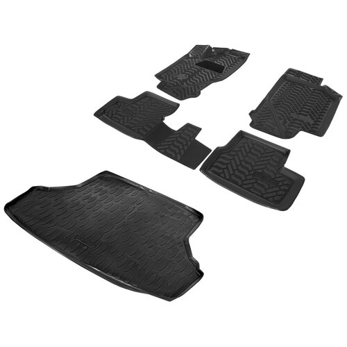 фото Коврики в салон и багажник автомобиля autoflex для lada granta седан 2011-2018 2018-н.в., полиуретан, черные, 5 частей, без крепежа, k9600201-2