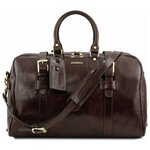 Дорожная кожаная сумка Tuscany Leather Voyager с пряжками большой размер TL141248 Темно-коричневый - изображение