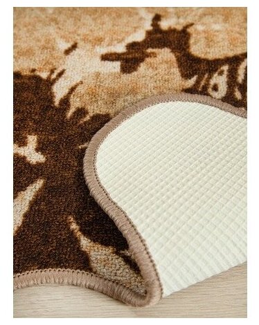 Комплект ковриков для ванной комнаты на резиновой основе НьюСоса 151078: прямоугольный 50х80см и с вырезом 57х60 - фотография № 3