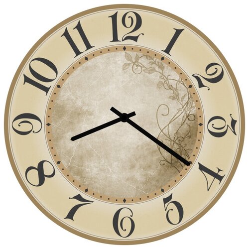 фото Svs настенные часы svs 4002956 узор в бежевой рамке