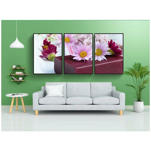 фото Набор модулных постеров для интерьера "мыло, расцветает, маргаритки" 60x90 см. в тубусе, без рамки lotsprints