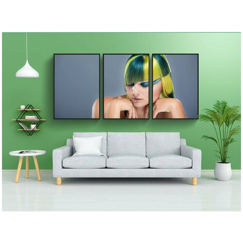 фото Набор модулных постеров для интерьера "цвета, парикмахер, резать" 60x90 см. в тубусе, без рамки lotsprints