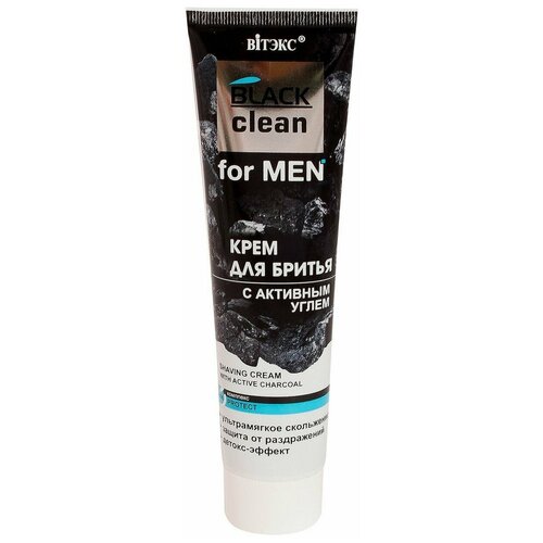 Крем для бритья Витэкс for Men Black Clean с активным углем, туба 100 мл