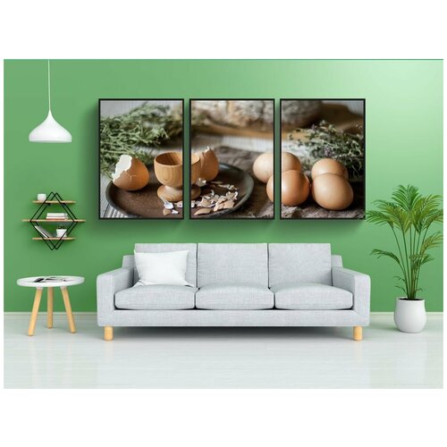 фото Набор модулных постеров для интерьера "еда, яйцо, стол" 60x90 см. в тубусе, без рамки lotsprints