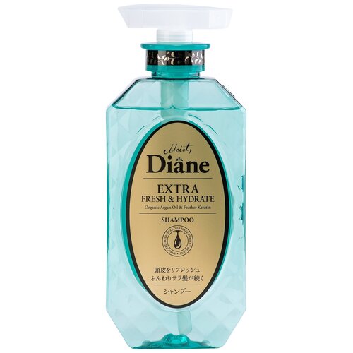 Шампунь для волос увлажняющий Moist Diane Botanical Extra Fresh  Hydrate кератиновый, без силиконона и сульфатов, с аргановым маслом 450 мл