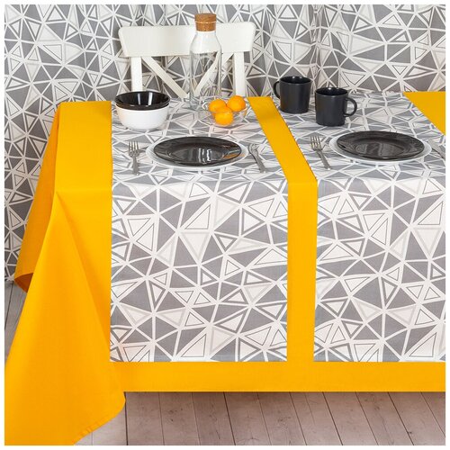 Дорожка-скатерть на стол /комплект - 2 шт/ 40*140 см/ для кухни, дома, дачи/ткань хлопок/ Люмен /Altali