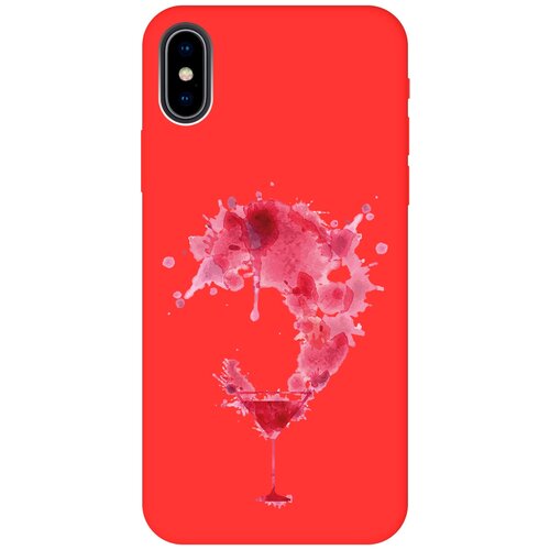 Силиконовый чехол на Apple iPhone Xs / X / Эпл Айфон Икс / Икс Эс с рисунком Cocktail Splash Soft Touch красный силиконовый чехол на apple iphone xs x эпл айфон икс икс эс с рисунком cocktail splash