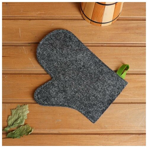 фото Рукавица для бани, войлок серый сима-ленд