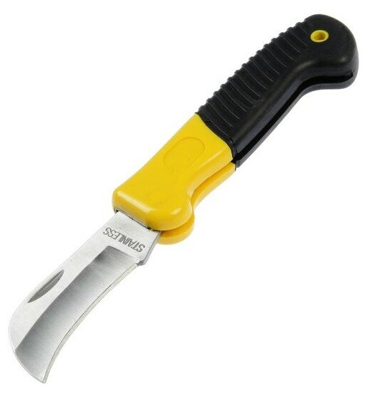 Нож универсальный складной TUNDRA 2К рукоятка изогнутое лезвие нержавеющая сталь