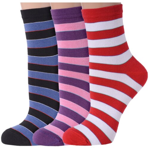 фото Комплект из 3 пар женских носков lorenzline микс 4, размер 25 (37-38)