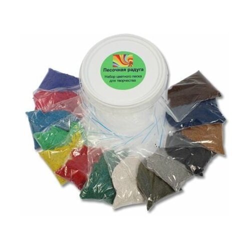 фото Набор цветного песка в банке, 14 цветов по 80 гр., арт. п0000166 айрис (рукоделие)