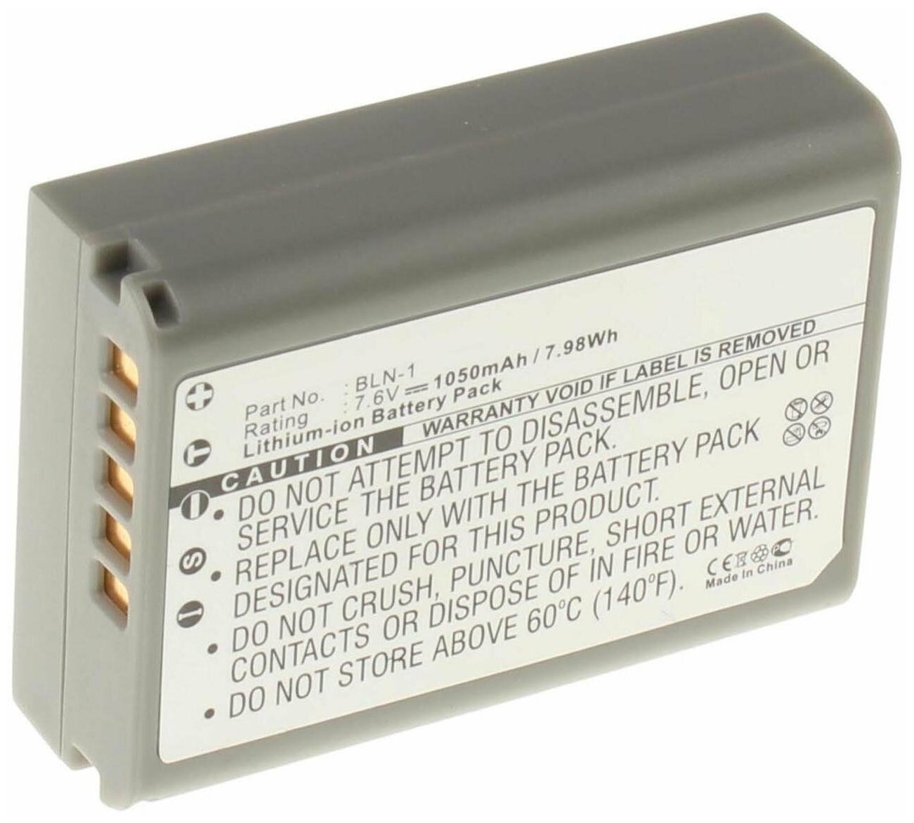 Аккумулятор iBatt iB-B1-F211 1050mAh для Olympus BLN-1,