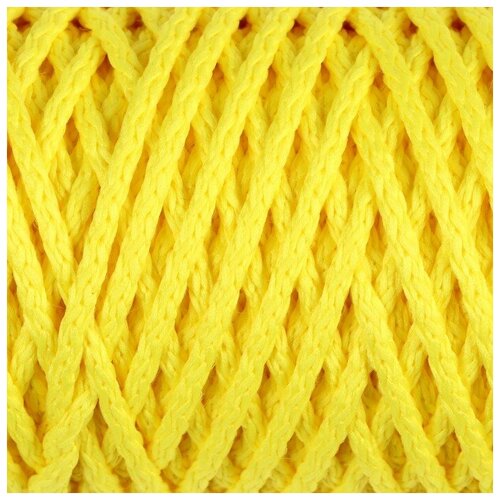 Шнур для вязания Классик без сердечника 100% полиэфир ширина 4мм 100м (лимонный)