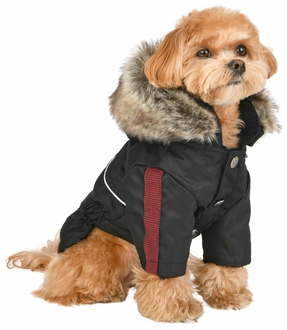 Куртка для собак с капюшоном PUPPIA "Brock", чёрная, XL (Южная Корея) - фотография № 3