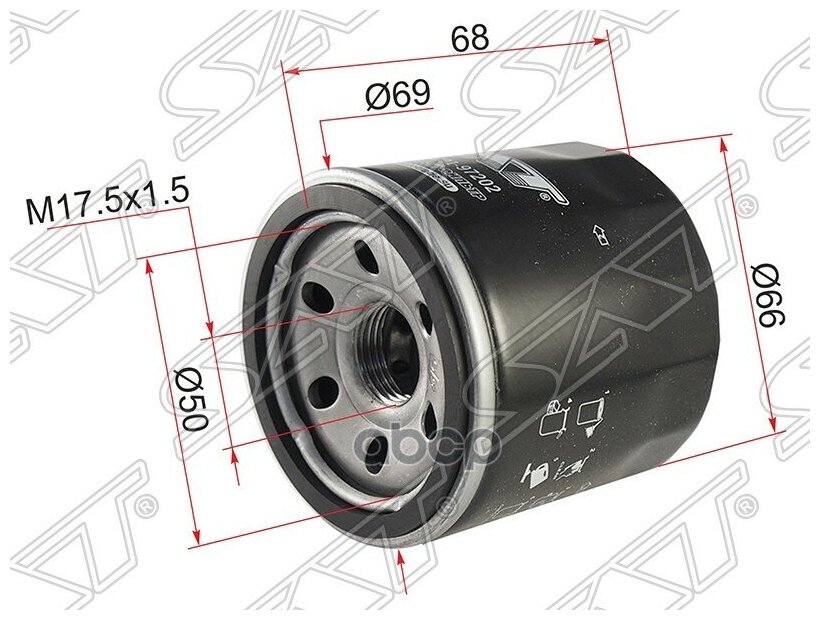 Фильтр Масляный Toyota Cami Hcej/K3ve/K3vt/Duet Ejde/Ejve/K3ve/Sparky/Daihatsu Terios K3ve Sat арт. ST-15601-97202