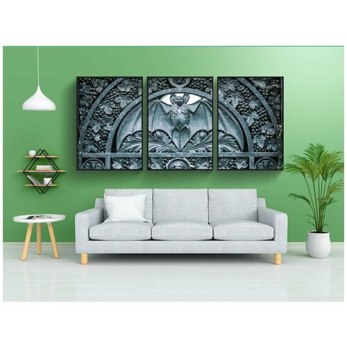 фото Набор модулных постеров для интерьера "летучая мышь, дверь, деталь" 60x90 см. в тубусе, без рамки lotsprints