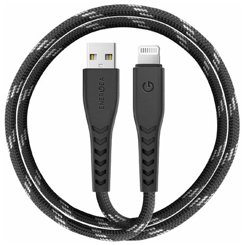 Кабель EnergEA NyloFlex USB - Lightning MFI 3А 1.5 м, цвет Черный (CBL-NF-BLK150) кабель energea nyloflex usb lightning mfi 3а 3 м черный