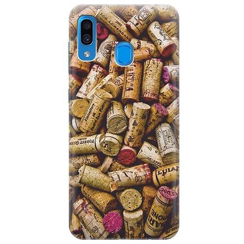 фото Чехол - накладка artcolor для samsung galaxy a20 / a30 с принтом "россыпь винных пробок" re:pa