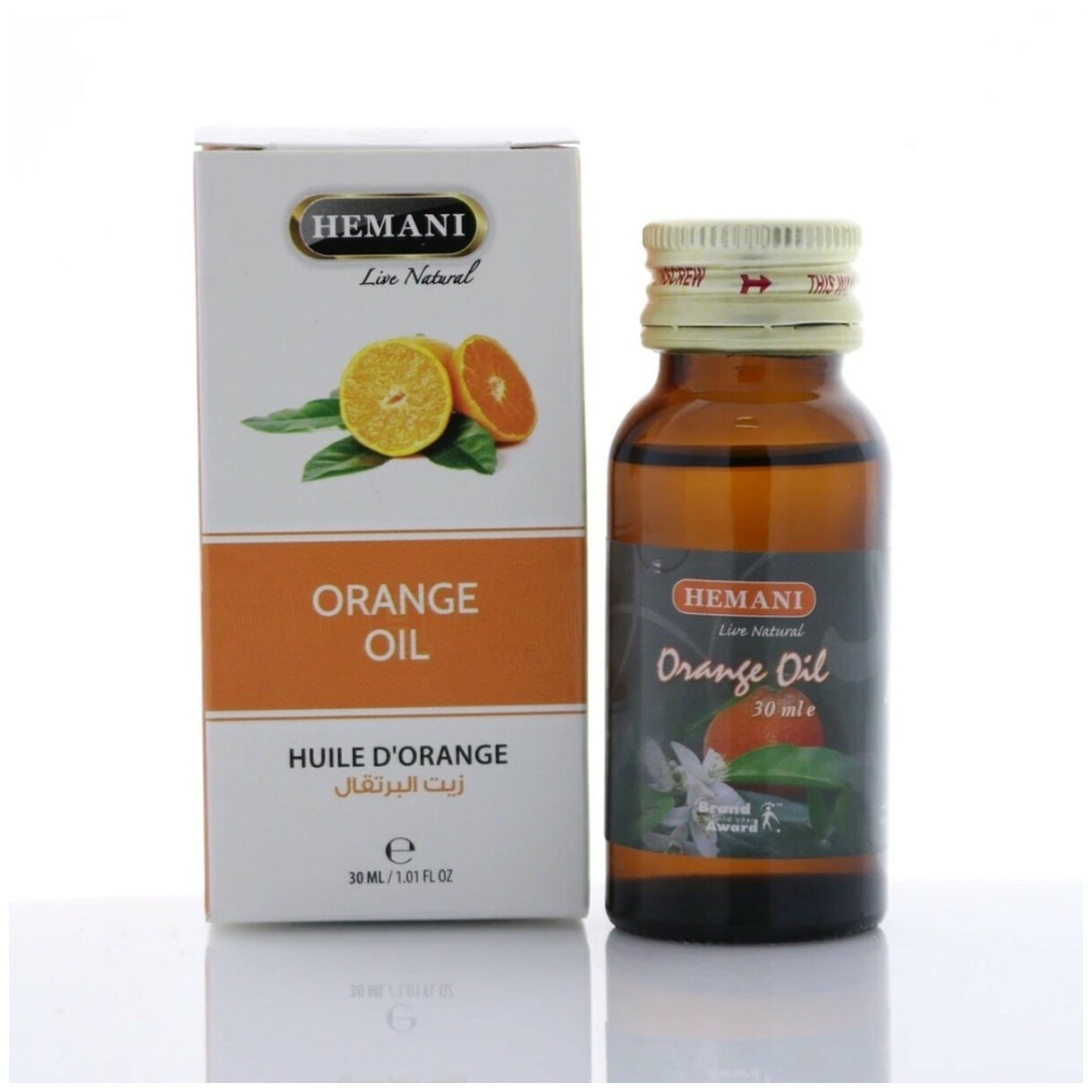 Масло Апельсина Хемани (Orange Oil Hemani) для проблемной кожей лица для поднятия настроения от целлюлита 30 мл