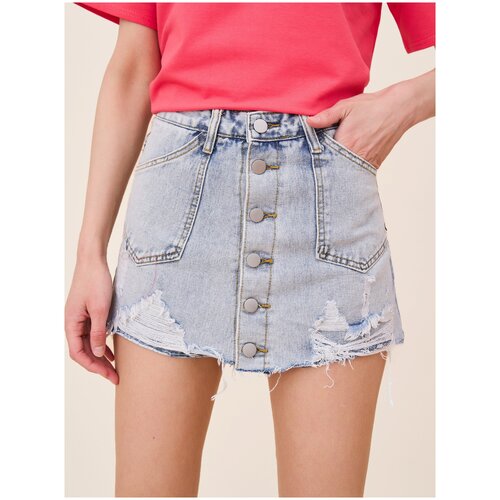 фото Юбка женская джинсовая olya stoff юбки короткие, мини, юбка-шорты, шорты-юбка, шорты джинсовые olya stoforandova