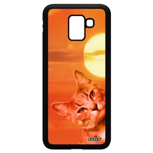 фото Защитный чехол на смартфон // galaxy j6 2018 // "котик" котенок стиль, utaupia, оранжевый