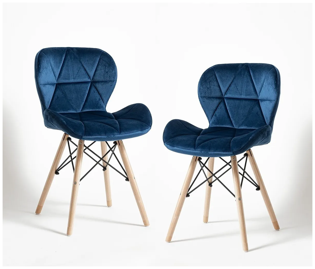 Комплект стульев для кухни из 2-х штук SC-026 синий вельвет (G062-49)