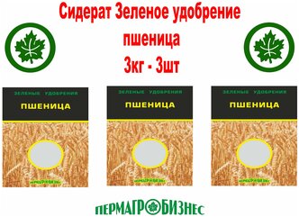 Сидерат Зеленое удобрение Пшеница Пермагробизнес 1кг - 3 пачки