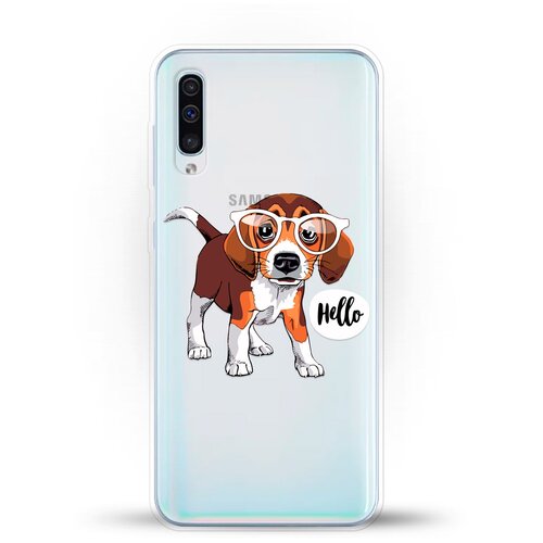 Силиконовый чехол Hello Бигль на Samsung Galaxy A50 силиконовый чехол hello бигль на samsung galaxy s20