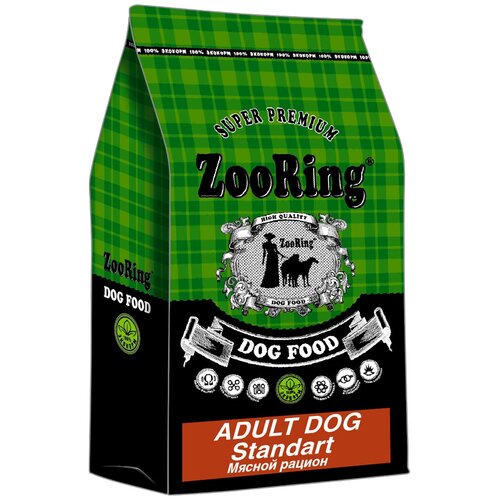 Сухой корм для собак ZooRing Standart, мясной рацион 1 уп. х 1 шт. х 10 кг сухой корм для собак zooring standart птица 1 уп х 1 шт х 2 кг