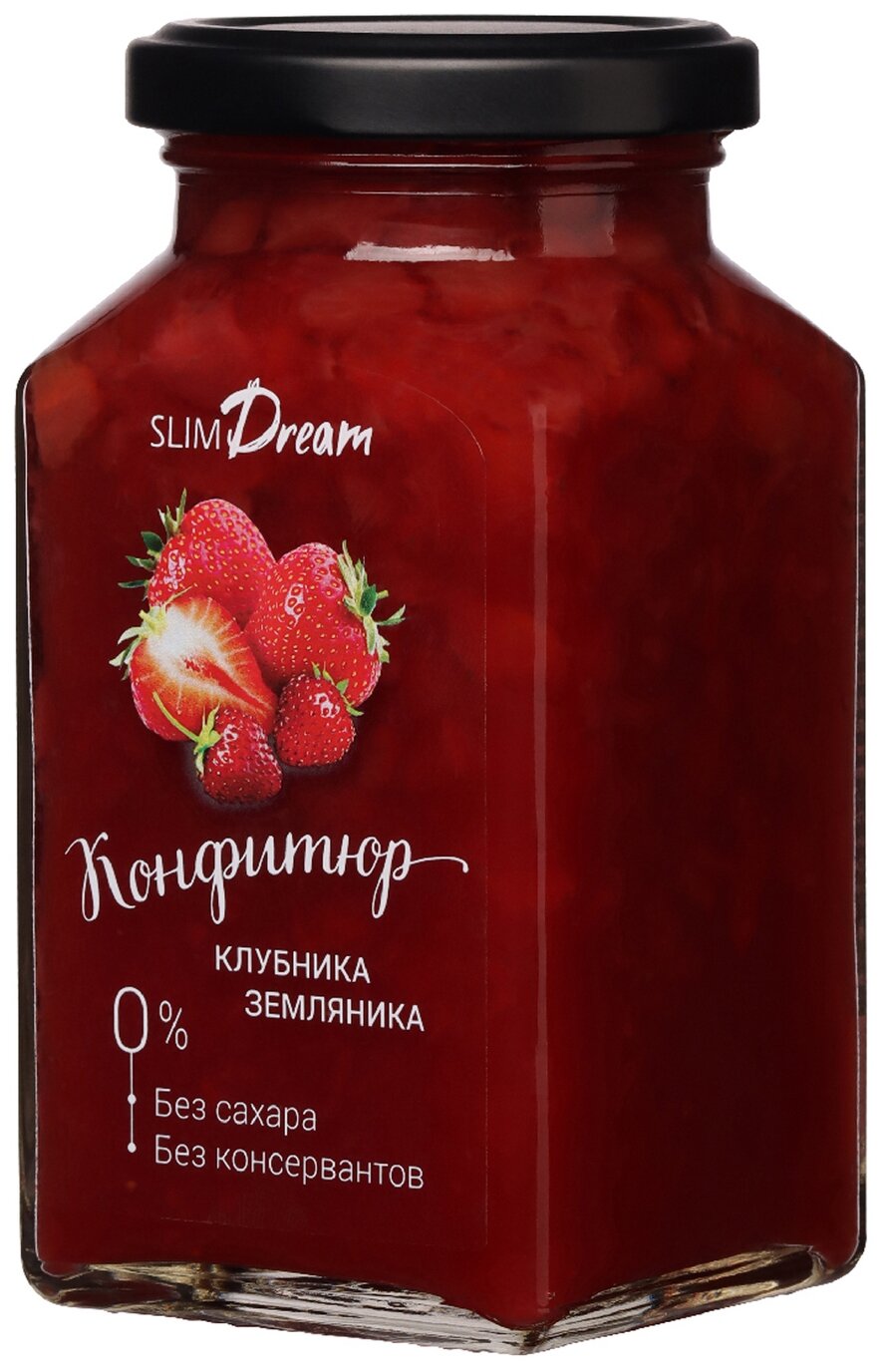 Конфитюр SLIMDREAM Клубника-земляника, без сахара, 300г