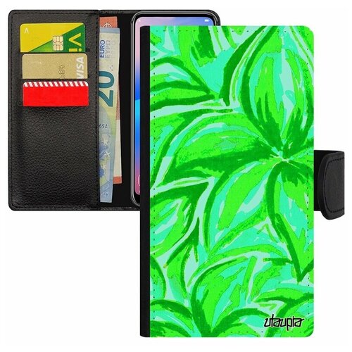 фото Чехол книжка на мобильный iphone 8 plus, "цветочный узор" рисунок фон utaupia