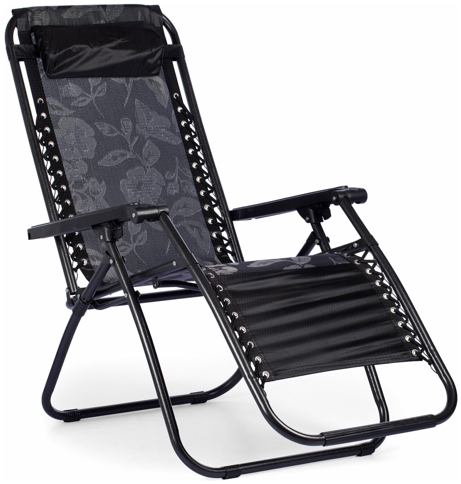 Кресло-шезлонг раскладное с подголовником, текстилен