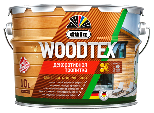 Пропитка DUFA Woodtex декоративная для защиты древесины Махагон 3 л