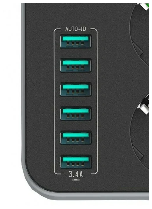 Сетевой фильтр Сетевой удлинитель LDNIO 6U 1.6 м SE3631 (Black) - фото №2