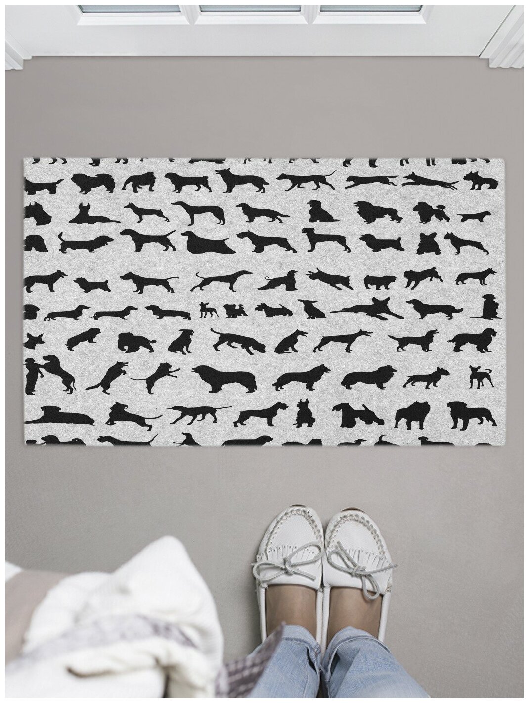 Коврик придверный в прихожую с принтом 