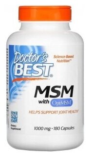 MSM with OptiMSM 1000 мг 180 капсул